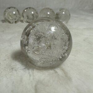 Vintage Clear Glass Bubbled Drawer Knob Shabby Chic Restoration Retro